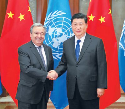 习近平同联合国秘书长古特雷斯通电话