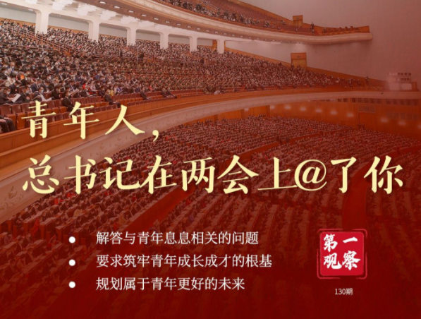 青年人，总书记在两会上@了你